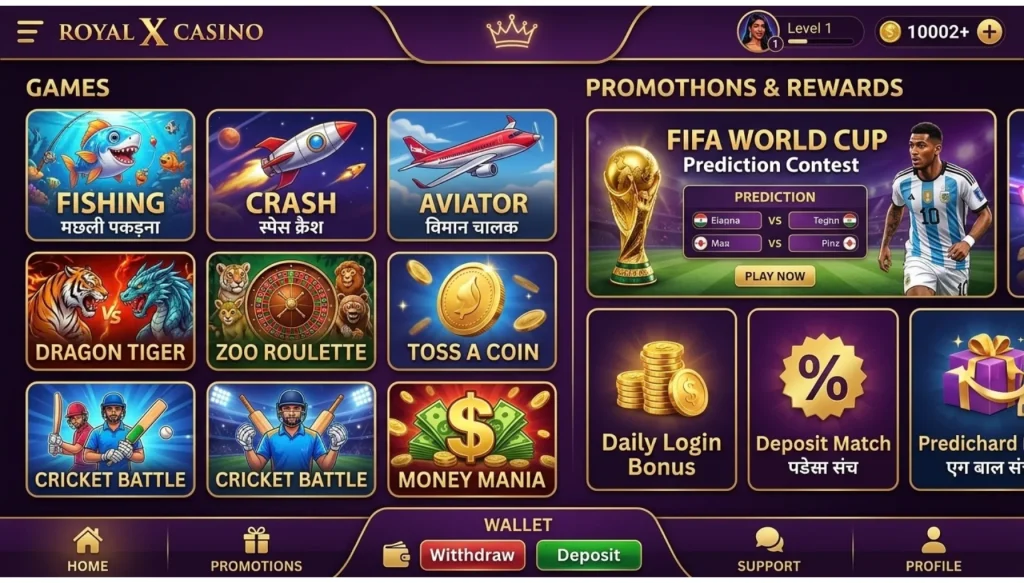 royal x casino games